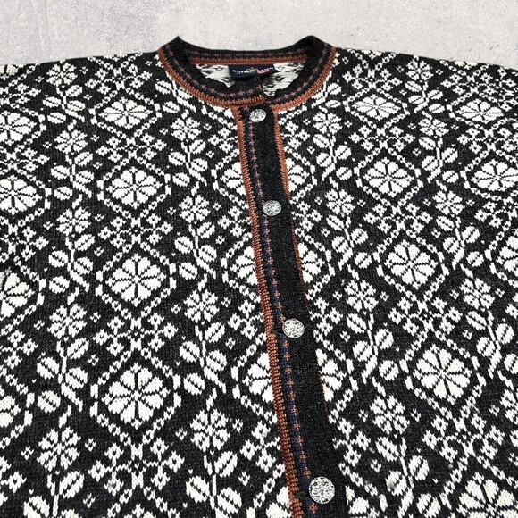 ★ Skjaeveland of Norway Geometric Fair Isle Knit Button Up Cardigan Sweater ★ - Picture 8 of 8